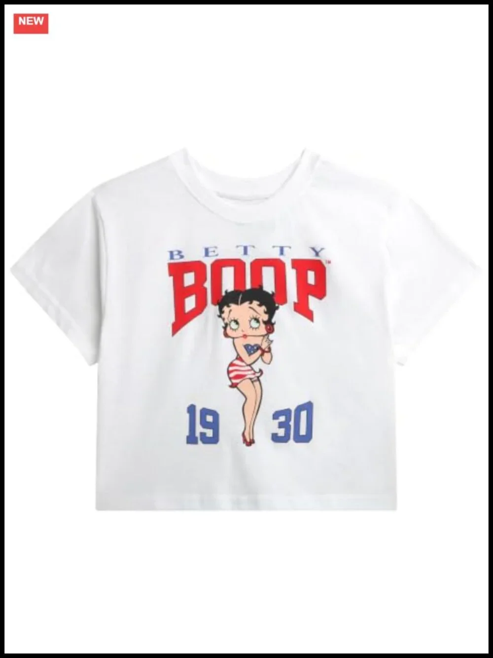 Betty Boop Short Sleeve Crewneck Graphic Tee, 100% Cotton